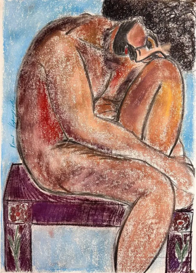 Натурщик на лавке, Катерина Коршунова