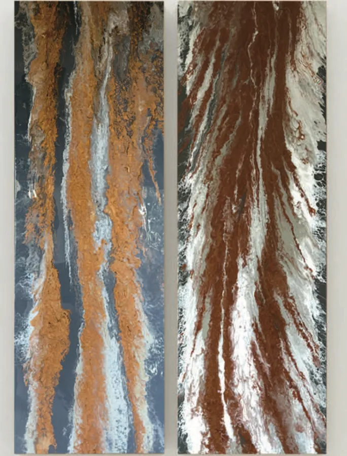 DIPTYCH SILLAGE Acrylic, Art resin / Linen Canvas, Turik&Art